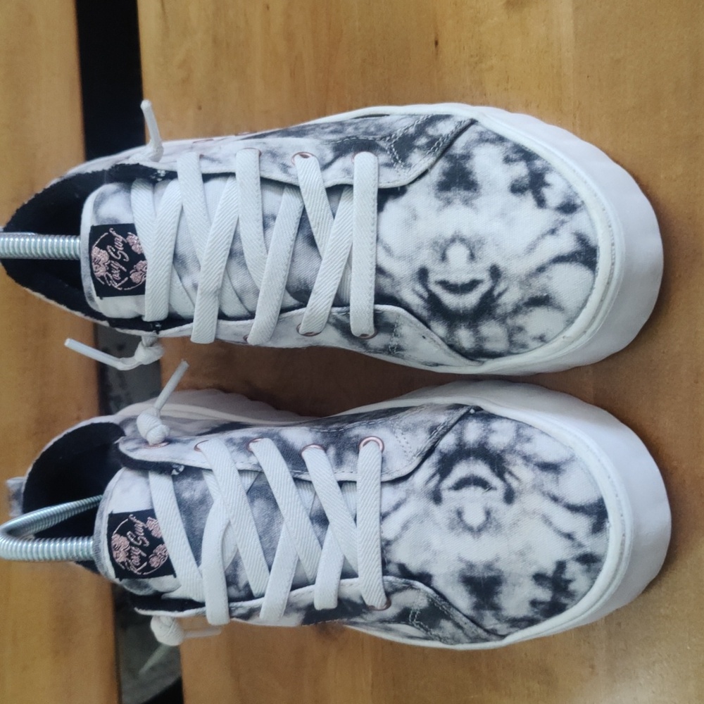 Roxy Surf Sheilahh Gray And White Platform Shoes Size 9 - Picture 2 of 16